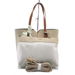 Бежова дамска чанта, здрава еко-кожа - удобство и стил за пролетта и лятото N 100025280