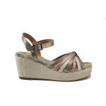 Жълти дамски сандали, естествена кожа - ежедневни обувки за лятото N 100025249