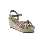 Жълти дамски сандали, естествена кожа - ежедневни обувки за лятото N 100025249