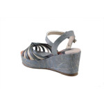 Сини дамски сандали, естествена кожа - всекидневни обувки за лятото N 100025250