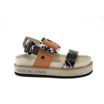 Оранжеви дамски сандали, естествена кожа - ежедневни обувки за лятото N 100025251