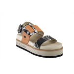 Оранжеви дамски сандали, естествена кожа - ежедневни обувки за лятото N 100025251