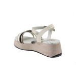 Бежови дамски сандали, естествена кожа - всекидневни обувки за лятото N 100025252