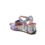 Лилави дамски сандали, естествена кожа - всекидневни обувки за лятото N 100025289