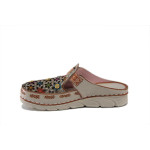 Бежови дамски чехли, естествена кожа - ежедневни обувки за лятото N 100025290