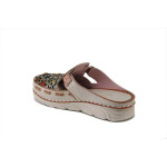 Бежови дамски чехли, естествена кожа - ежедневни обувки за лятото N 100025290