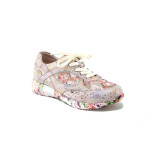 Розови дамски маратонки, естествена кожа и текстилна материя - ежедневни обувки за пролетта и лятото N 100025292