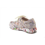 Розови дамски маратонки, естествена кожа и текстилна материя - ежедневни обувки за пролетта и лятото N 100025292