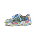 Сини дамски маратонки, естествена кожа - спортни обувки за пролетта и лятото N 100025293