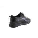 Черни дамски обувки с платформа, естествена кожа - всекидневни обувки за пролетта и есента N 100025300