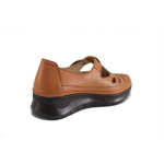 Кафяви дамски обувки с платформа, естествена кожа - ежедневни обувки за пролетта и лятото N 100025324