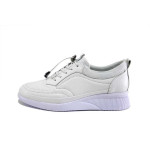 Бели дамски обувки с платформа, естествена кожа - всекидневни обувки за пролетта и лятото N 100025325