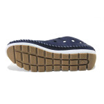 Сини дамски обувки с равна подметка, естествена кожа - всекидневни обувки за пролетта и лятото N 100025374