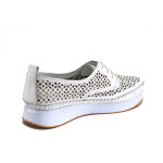 Бели дамски обувки с равна подметка, естествена кожа - всекидневни обувки за пролетта и лятото N 100025372