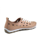 Розови дамски обувки с равна подметка, естествена кожа - всекидневни обувки за пролетта и лятото N 100025375