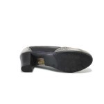 Черни дамски обувки със среден ток, естествена кожа - всекидневни обувки за пролетта и лятото N 100025414