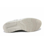 Бели дамски обувки с платформа, естествена кожа перфорирана - всекидневни обувки за пролетта и лятото N 100025465