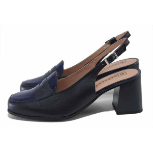 Сини дамски сандали, естествена кожа - ежедневни обувки за пролетта и лятото N 100025466