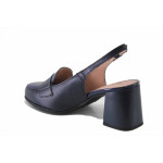 Сини дамски сандали, естествена кожа - ежедневни обувки за пролетта и лятото N 100025466