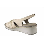 Бежови дамски сандали, естествена кожа - ежедневни обувки за пролетта и лятото N 100025468