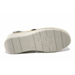 Бежови дамски сандали, естествена кожа - ежедневни обувки за пролетта и лятото N 100025468