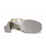 Жълти дамски сандали, естествена кожа - официални обувки за пролетта и лятото N 100025474