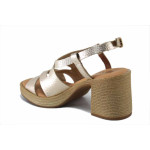 Бежови дамски сандали, естествена кожа - всекидневни обувки за лятото N 100025485