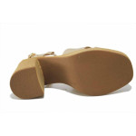 Бежови дамски сандали, естествена кожа - всекидневни обувки за лятото N 100025485