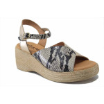 Бежови дамски сандали, естествена кожа - ежедневни обувки за лятото N 100025484