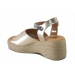 Бежови дамски сандали, естествена кожа - ежедневни обувки за лятото N 100025484