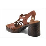 Кафяви дамски сандали, естествена кожа - всекидневни обувки за лятото N 100025483
