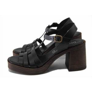 Черни дамски сандали, естествена кожа - ежедневни обувки за лятото N 100025482