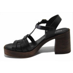 Черни дамски сандали, естествена кожа - ежедневни обувки за лятото N 100025482