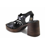Черни дамски сандали, естествена кожа - ежедневни обувки за лятото N 100025482