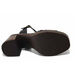 Черни дамски сандали, естествена кожа - ежедневни обувки за лятото N 100025482