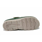 Зелени дамски чехли, естествена кожа - всекидневни обувки за лятото N 100025495