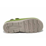 Зелени дамски сандали, естествена кожа - ежедневни обувки за лятото N 100025496