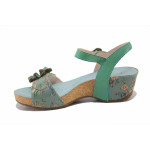 Сини дамски сандали, естествена кожа - всекидневни обувки за лятото N 100025497