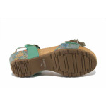 Сини дамски сандали, естествена кожа - всекидневни обувки за лятото N 100025497