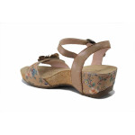 Бежови дамски сандали, естествена кожа - ежедневни обувки за лятото N 100025498