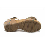 Бежови дамски сандали, естествена кожа - ежедневни обувки за лятото N 100025498