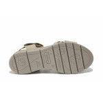 Бежови дамски сандали, естествена кожа - всекидневни обувки за лятото N 100025513