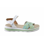 Зелени дамски сандали, естествена кожа - ежедневни обувки за лятото N 100025514