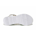 Зелени дамски сандали, естествена кожа - ежедневни обувки за лятото N 100025514