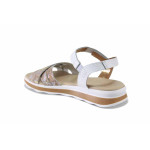 Розови дамски сандали, естествена кожа - всекидневни обувки за лятото N 100025515