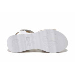 Розови дамски сандали, естествена кожа - всекидневни обувки за лятото N 100025515