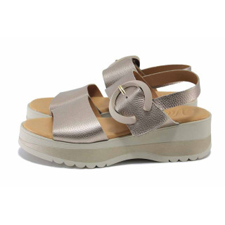 Бежови дамски сандали, естествена кожа - ежедневни обувки за лятото N 100025518