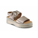 Бежови дамски сандали, естествена кожа - ежедневни обувки за лятото N 100025518
