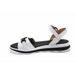 Бели дамски сандали, естествена кожа - всекидневни обувки за лятото N 100025519