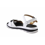 Бели дамски сандали, естествена кожа - всекидневни обувки за лятото N 100025519